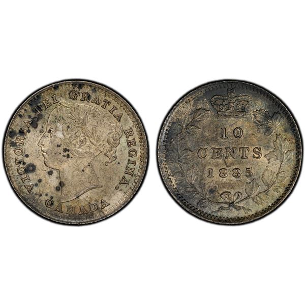 CANADA: Victoria, 1837-1901, AR 10 cents, 1885, PCGS MS62