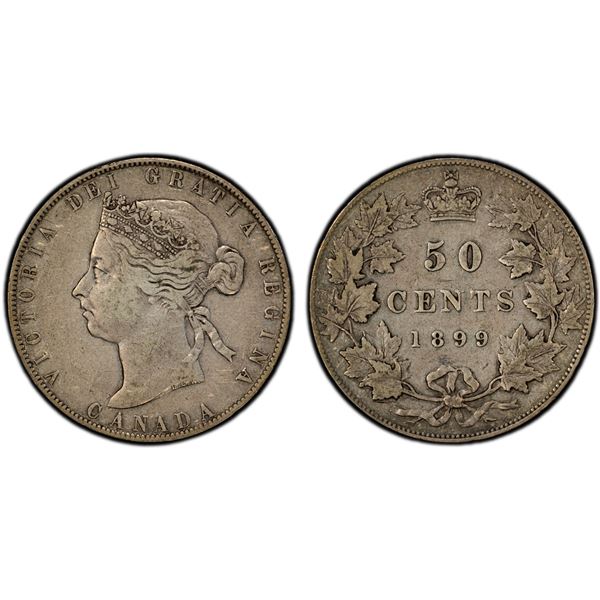 CANADA: Victoria, 1837-1901, AR 50 cents, 1899, PCGS VF35