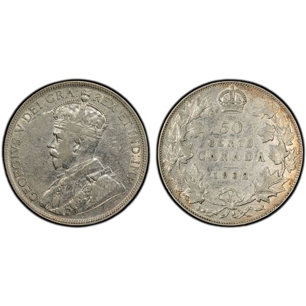 CANADA: George V, 1910-1936, AR 50 cents, 1932, PCGS XF45