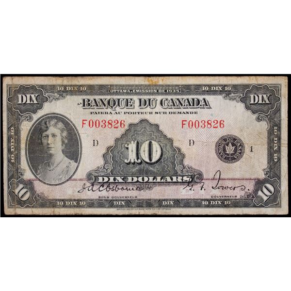 CANADA: George V, 1910-1936, 10 dollars, 1935, Fine