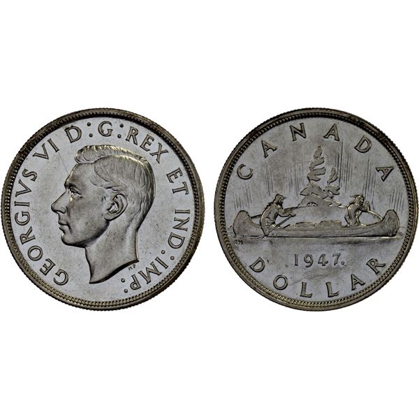 CANADA: George VI, 1936-1952, AR dollar, 1947, AU