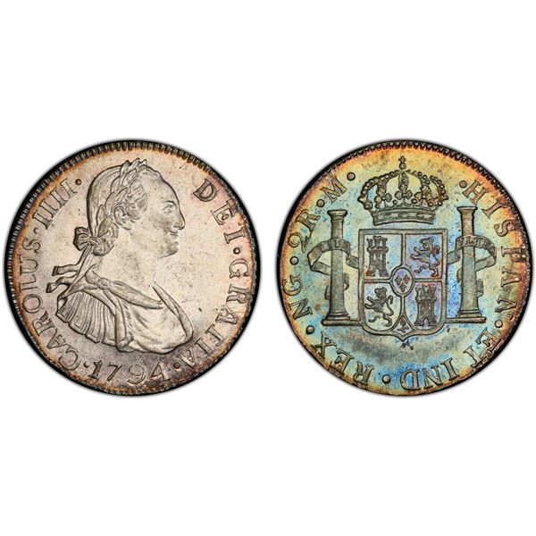 GUATEMALA: Carlos IV, 1788-1808, AR 2 reales, 1794-Mo, PCGS MS62