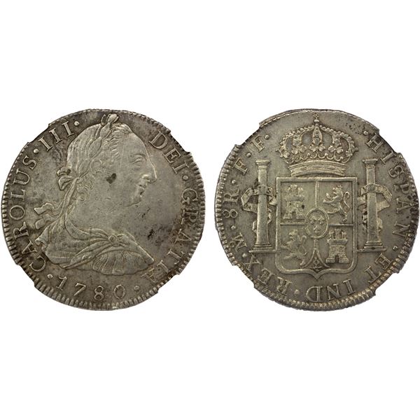 MEXICO: Carlos III, 1759-1788, AR 8 reales, 1780-Mo, NGC AU53