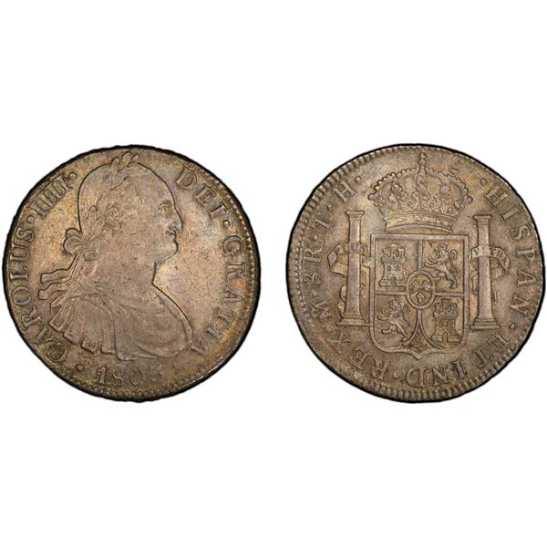 MEXICO: Carlos IV, 1788-1808, AR 8 reales, 1803-Mo, PCGS AU53