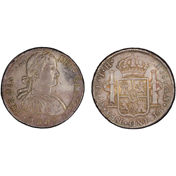 MEXICO: Fernando VII, 1808-1821, AR 8 reales, 1809-Mo, PCGS AU58