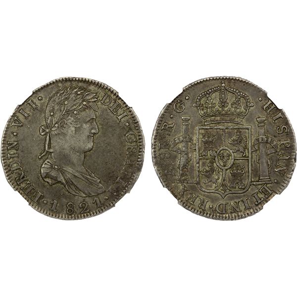 MEXICO: Fernando VII, 1808-1821, AR 8 reales, Zacatecas, 1821-Zs, NGC AU55