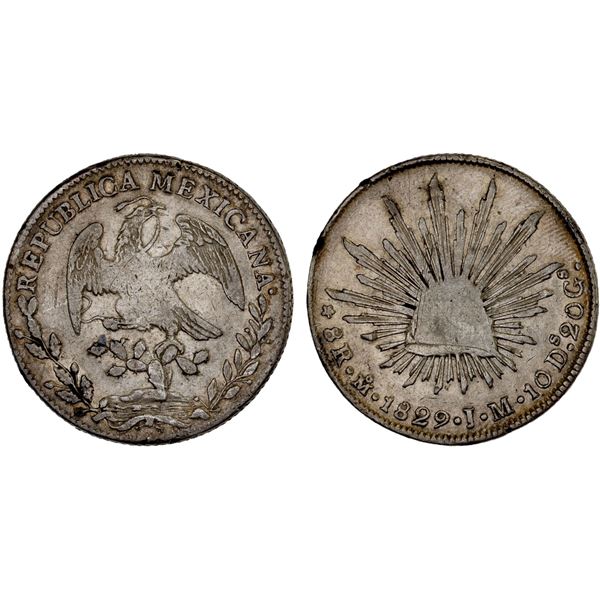 MEXICO: Republic, AR 8 reales (26.68g), 1829-Mo, VF