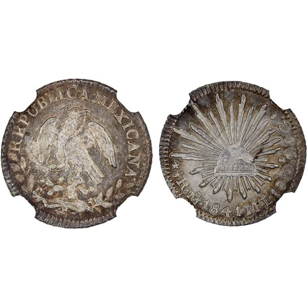 MEXICO: Republic, AR 1/2 real, 1841-Mo, NGC MS64