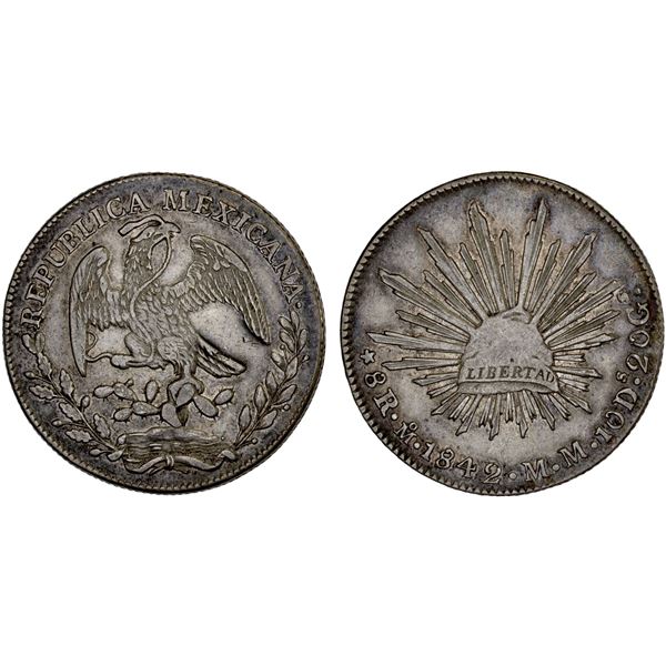 MEXICO: Republic, AR 8 reales (26.97g), 1842-Mo, VF-XF