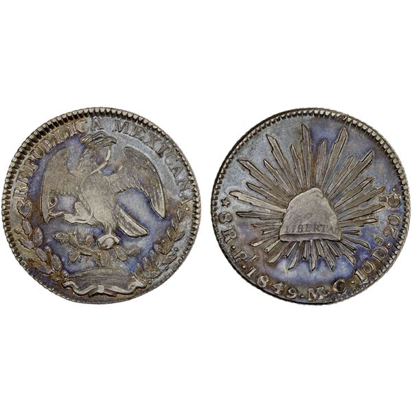 MEXICO: Republic, AR 8 reales (26.99g), 1849-Pi, XF-AU