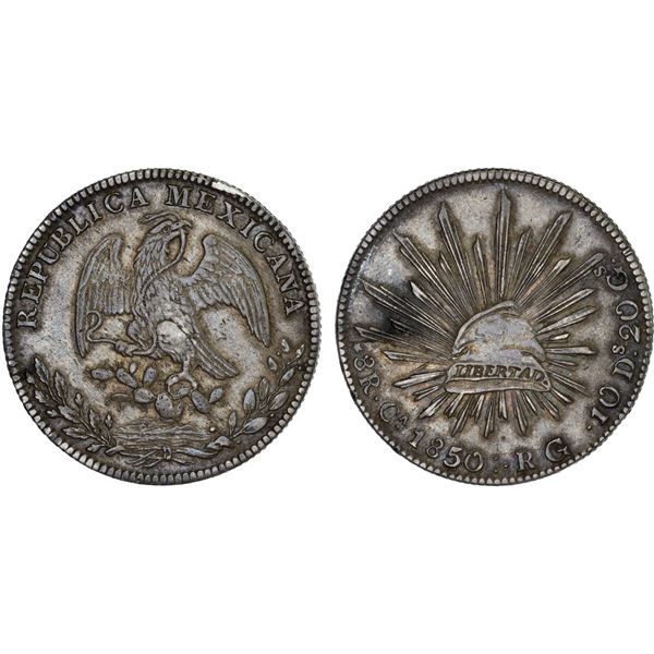 MEXICO: Republic, AR 8 reales (27.09g), 1850/40-Ca, XF