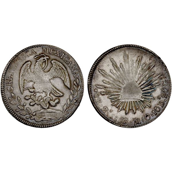 MEXICO: Republic, AR 8 reales (27.08g), 1856/5-Zs, XF-AU