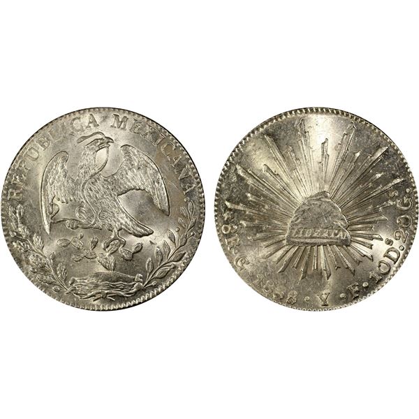 MEXICO: Republic, AR 8 reales, 1868-Mo, PCGS MS62
