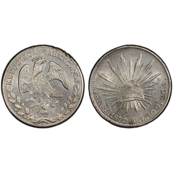 MEXICO: Republic, AR 8 reales, 1870-A, PCGS AU details