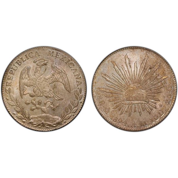 MEXICO: Republic, AR 8 reales, 1894-Mo, PCGS MS64