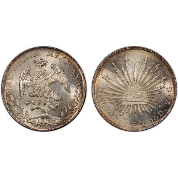 MEXICO: Republic, AR 8 reales, 1896-Fz, PCGS MS64 +