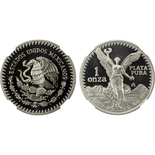 MEXICO: Estados Unidos, AR onza, 1989-Mo, NGC Proof 69 Ultra Cameo