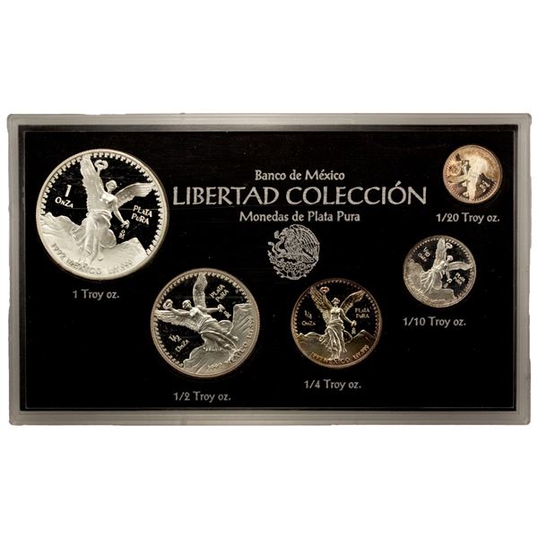 MEXICO: Estados Unidos, 5-piece AR proof set, 1992-Mo
