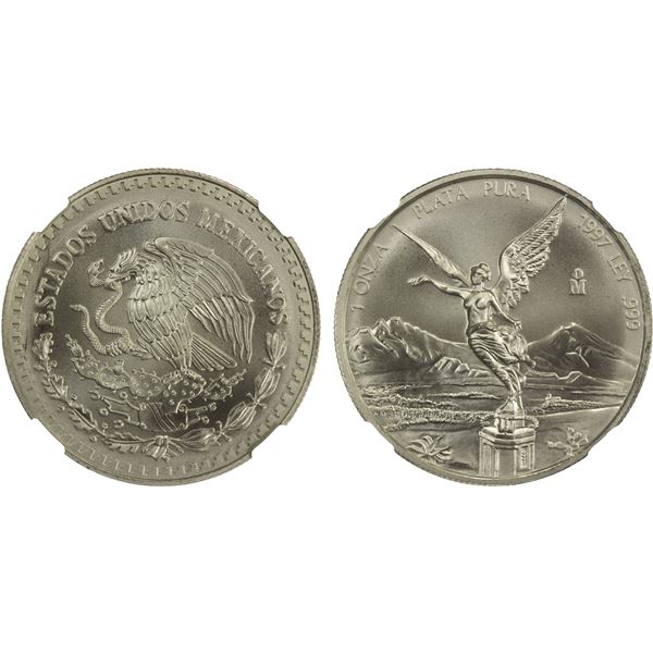 MEXICO: Estados Unidos, AR onza, 1997-Mo, NGC MS69
