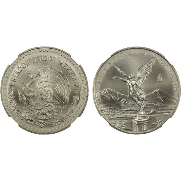 MEXICO: Estados Unidos, AR onza, 1999-Mo, NGC MS69