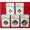 Image 1 : MEXICO: Estados Unidos, AR 5-piece proof set, 2002-Mo