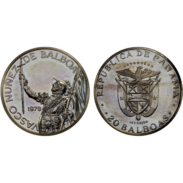 PANAMA: Republic, AR 20 balboas, 1979-FM, Unc