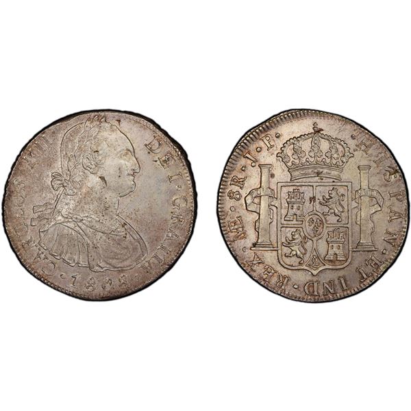 PERU: Carlos IV, 1788-1808, AR 8 reales, 1808, PCGS MS61