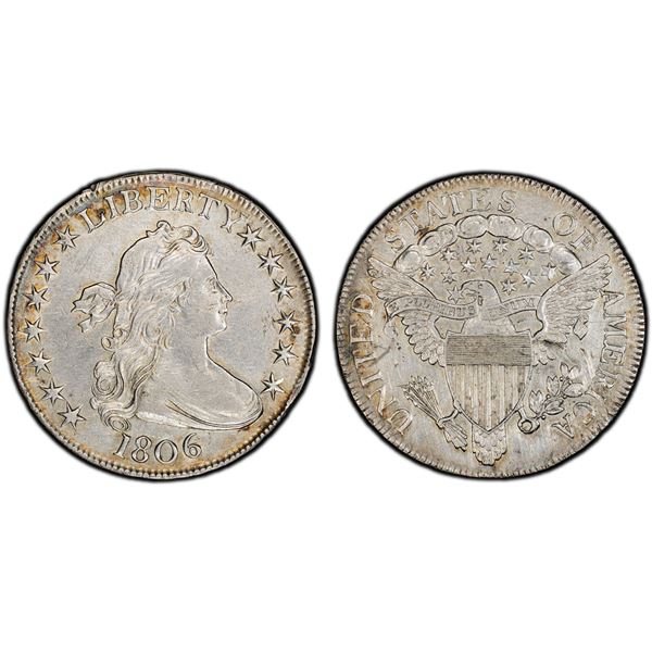 UNITED STATES: AR 50 cents, 1806, PCGS AU details
