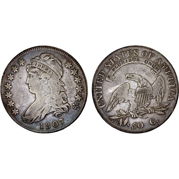 UNITED STATES: AR 50 cents, 1807, VG