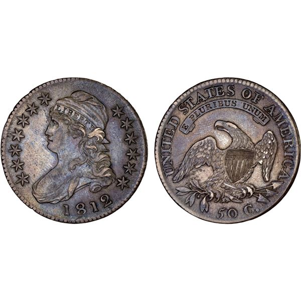 UNITED STATES: AR 50 cents, 1812, XF