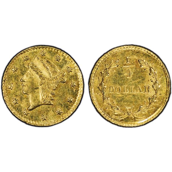 UNITED STATES: AV 1/4 dollar (0.29g), ND (1854), PCGS MS62
