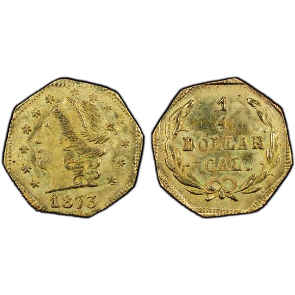 UNITED STATES: AV 1/4 dollar (0.23g), 1873, PCGS MS62
