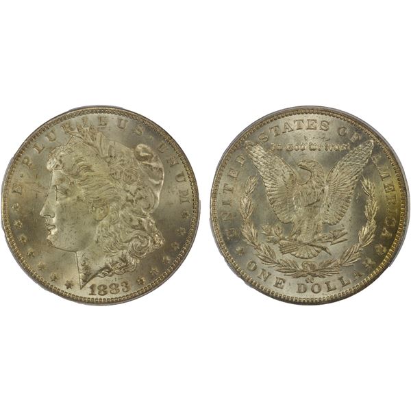 UNITED STATES: AR dollar, 1883-CC, PCGS MS65