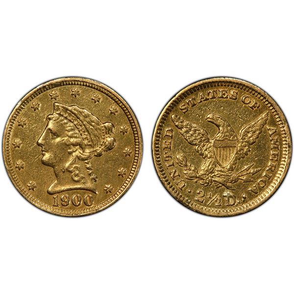 UNITED STATES: AV 2½ dollars, 1900, PCGS XF details