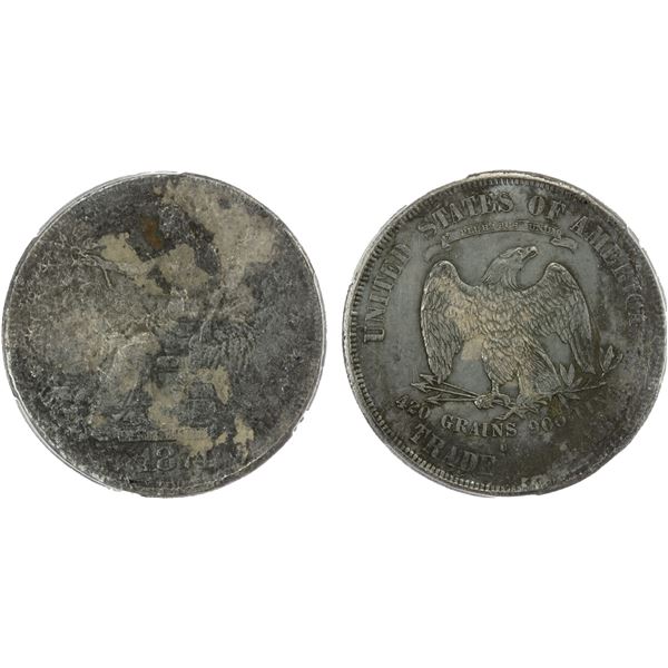 UNITED STATES: Shipwreck Coins, AR trade dollar, 1874-CC, PCGS Fine Genuine