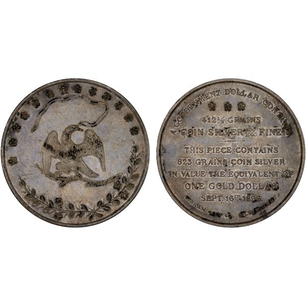 UNITED STATES: AR medal (53.55g), 1896, AU