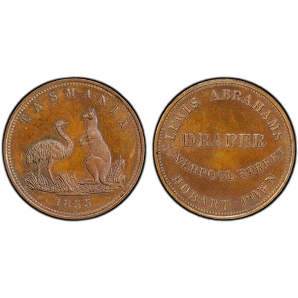 AUSTRALIA: AE penny token, 1855, PCGS MS64 BN