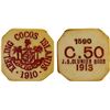 Image 1 : KEELING-COCOS ISLANDS: John S. Clunies Ross, 1910-1944, 50 cents token, 1913, Choice XF