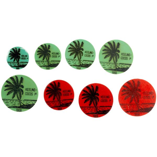 KEELING-COCOS ISLANDS: Australian Territory, 8-token set, 1968