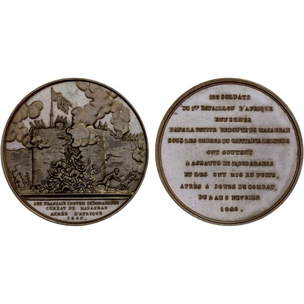 ALGERIA: French Occupation, AE medal (40.27g), 1840, Unc