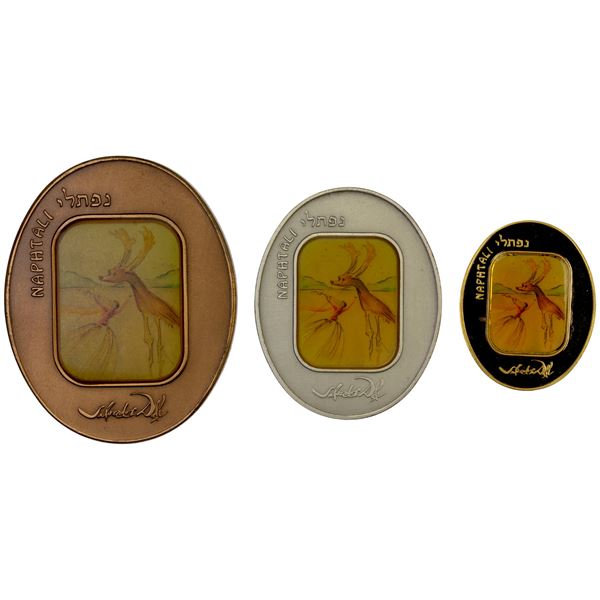 ISRAEL: Republic, 3-piece medal set, ND (1993-96), Choice UNC