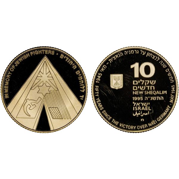 ISRAEL: AV 10 new sheqalim, 1995/JE5755, Proof