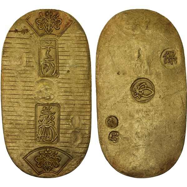 JAPAN: Tenpo, 1830-1844, AV koban (11.2g), Edo Mint, AU