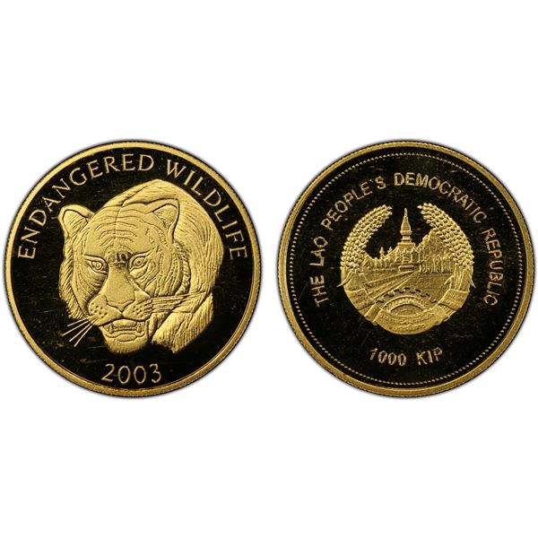 LAOS: People's Democratic Republic, AV 1000 kip, 2003, PCGS PF69 Deep Cameo