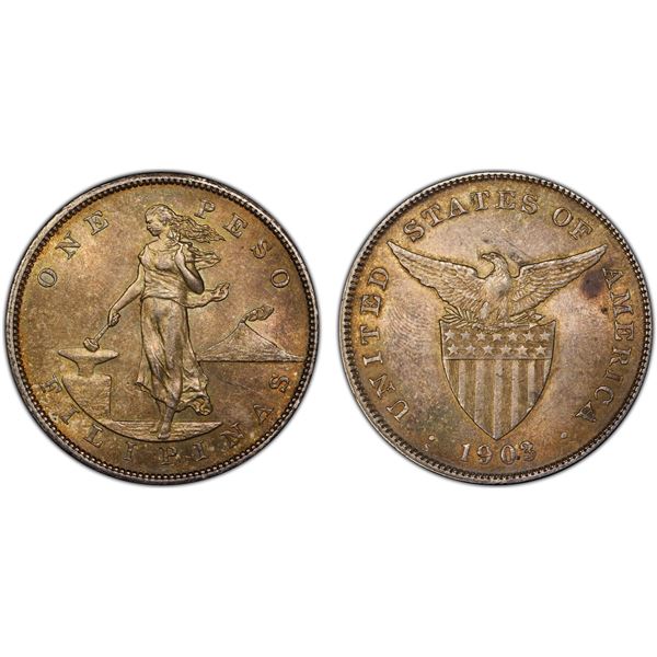 PHILIPPINES: U.S. Territory, AR peso, 1903-S, PCGS MS62