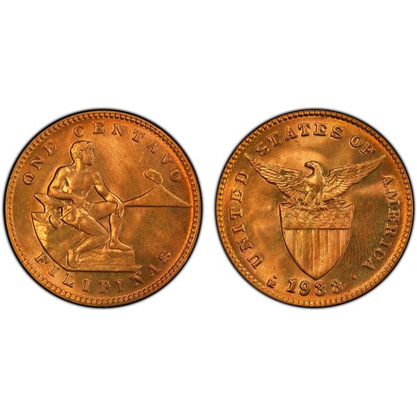 PHILIPPINES: U.S. Territory, AE centavo, 1933-M, PCGS MS66 RD