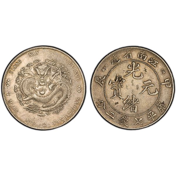 KIANGNAN: Kuang Hsu, 1875-1908, AR dollar, Nanking, CD1904, PCGS XF details