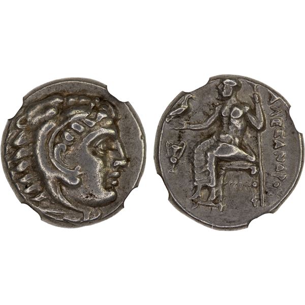 MACEDONIAN KINGDOM: Alexander III 'the Great', 336-323 BC, AR drachm, Sardes, ca. 334-323 BC, NGC XF