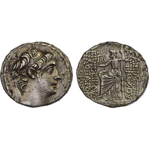 SELEUKID KINGDOM: Antiochos X Eusebes Philopator, ca. 94-88 BC, fourrée tetradrachm, Antioch on the 