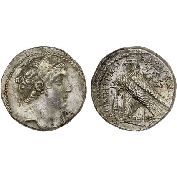 SELEUKID KINGDOM: Demetrios II Nikator, first reign, 146-138 BC, AR tetradrachm (13.93g), Tyre, SE 1